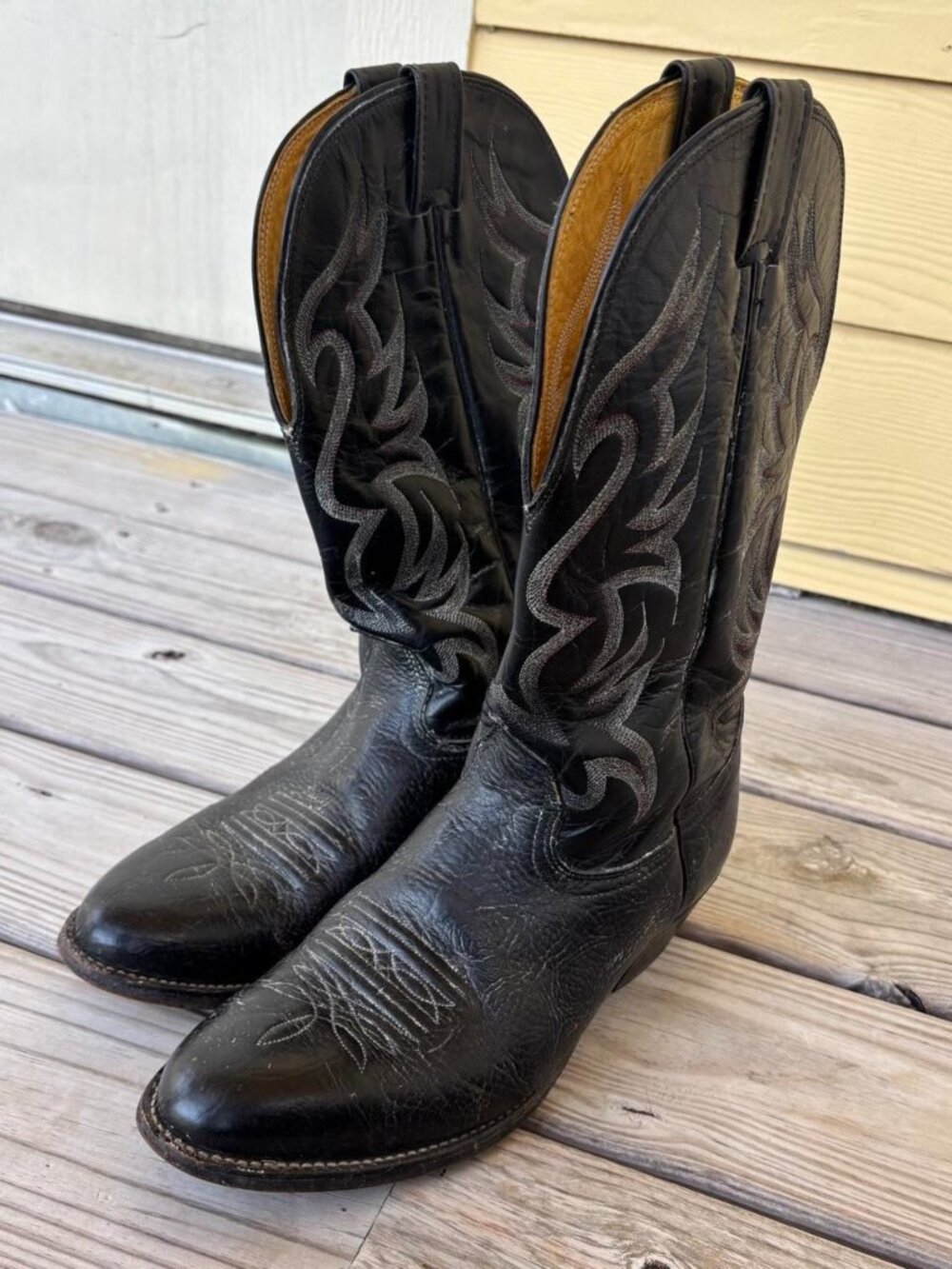 Nocona Cowboy Boots Western Black Size 10